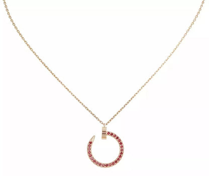 [OrnoraJewelry]JUSTE NECKLACE GOLD RED DIAMONDS