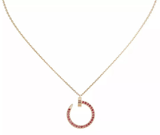 [OrnoraJewelry]JUSTE NECKLACE GOLD RED DIAMONDS