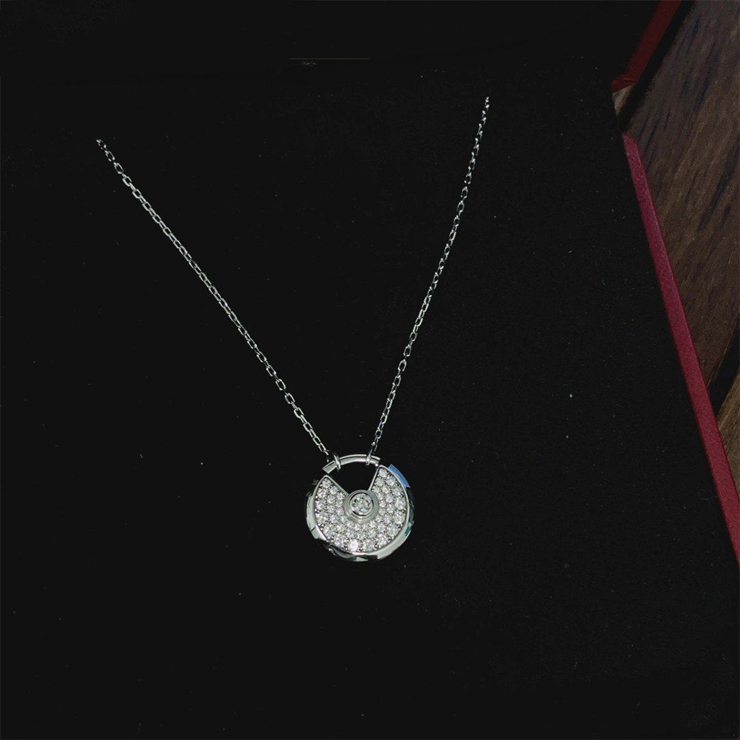 [OrnoraJewelry]AMULETTE SILVER FULL DIAMOND NECKLACE