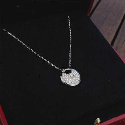 [OrnoraJewelry]AMULETTE SILVER FULL DIAMOND NECKLACE