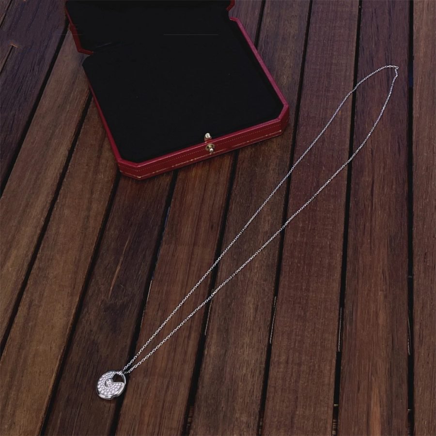 [OrnoraJewelry]AMULETTE SILVER FULL DIAMOND NECKLACE