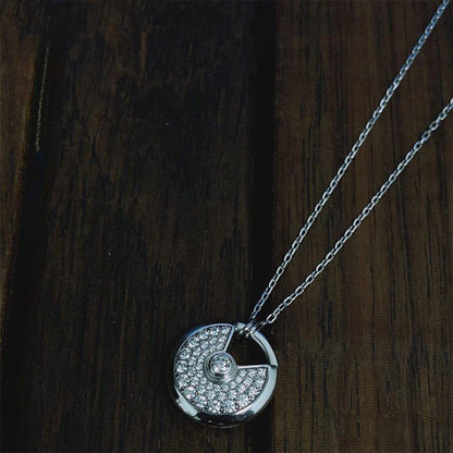 [OrnoraJewelry]AMULETTE SILVER FULL DIAMOND NECKLACE