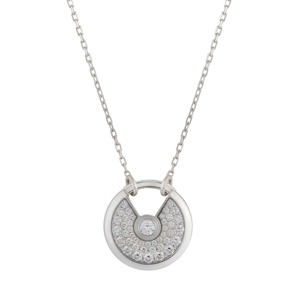 [OrnoraJewelry]AMULETTE SILVER FULL DIAMOND NECKLACE