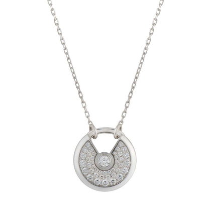 [OrnoraJewelry]AMULETTE SILVER FULL DIAMOND NECKLACE