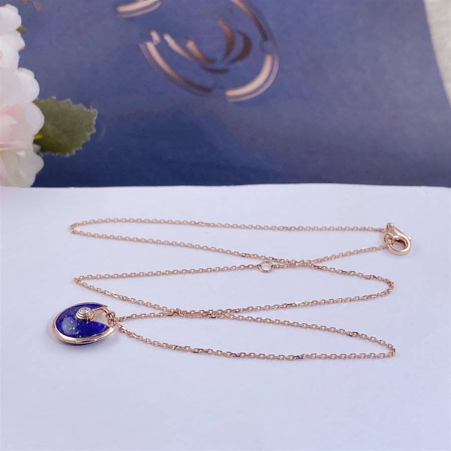 [OrnoraJewelry]AMULETTE ROSE GOLD AGATE NECKLACE