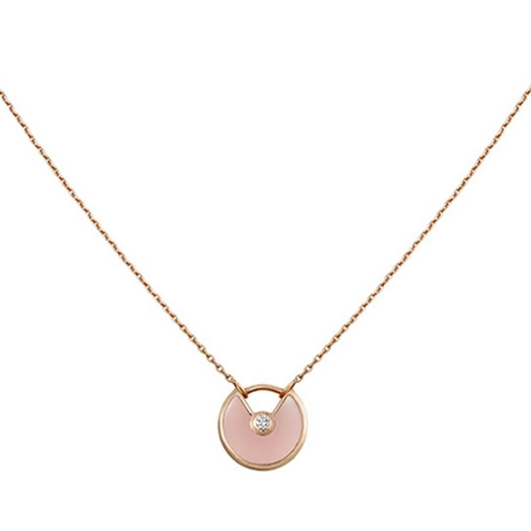 [OrnoraJewelry]AMULETTE ROSE GOLD PINK MOP NECKLACE