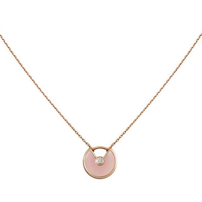[OrnoraJewelry]AMULETTE ROSE GOLD PINK MOP NECKLACE