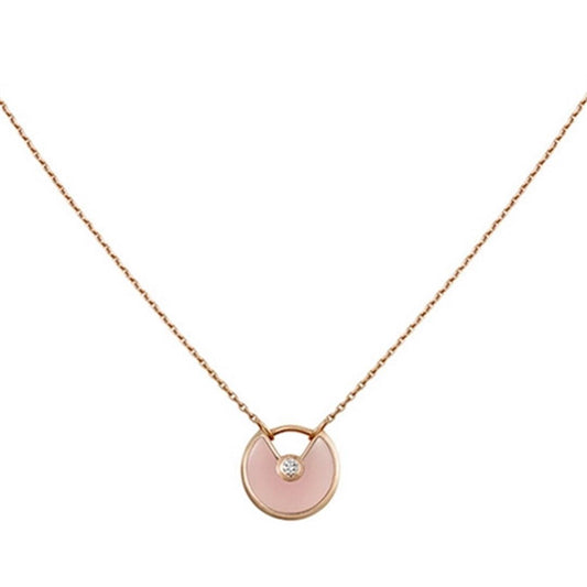 [OrnoraJewelry]AMULETTE ROSE GOLD PINK MOP NECKLACE