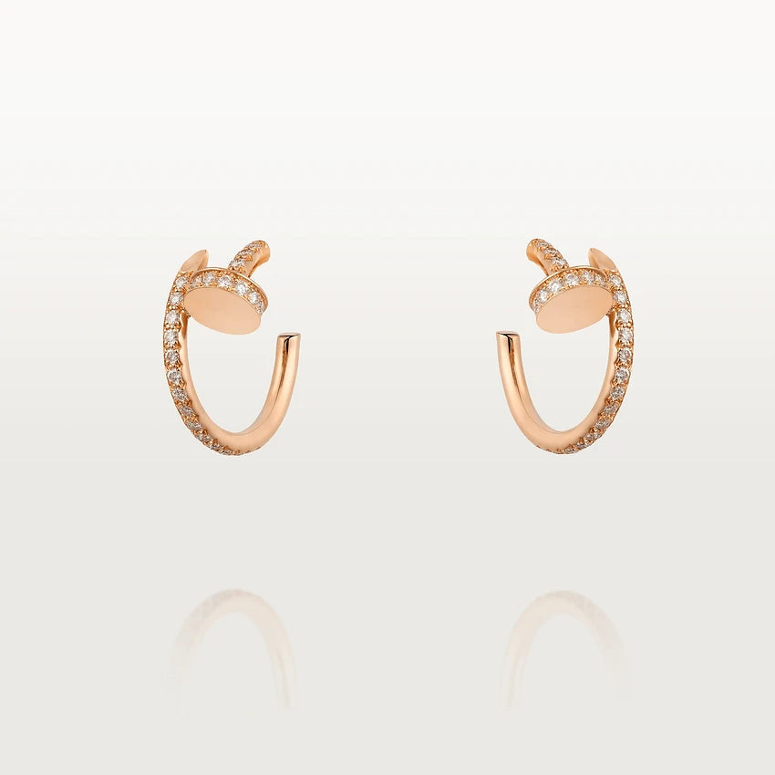[OrnoraJewelry]JUSTE EARRINGS 12.75MM PINK GOLD DIAMOND