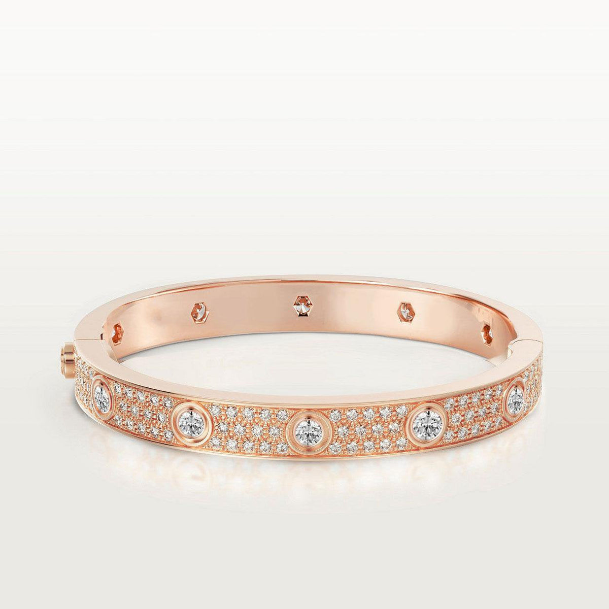 [OrnoraJewelry]LOVE BRACELET 6.1MM DIAMOND-PAVED 10 BIG DIAMONDS