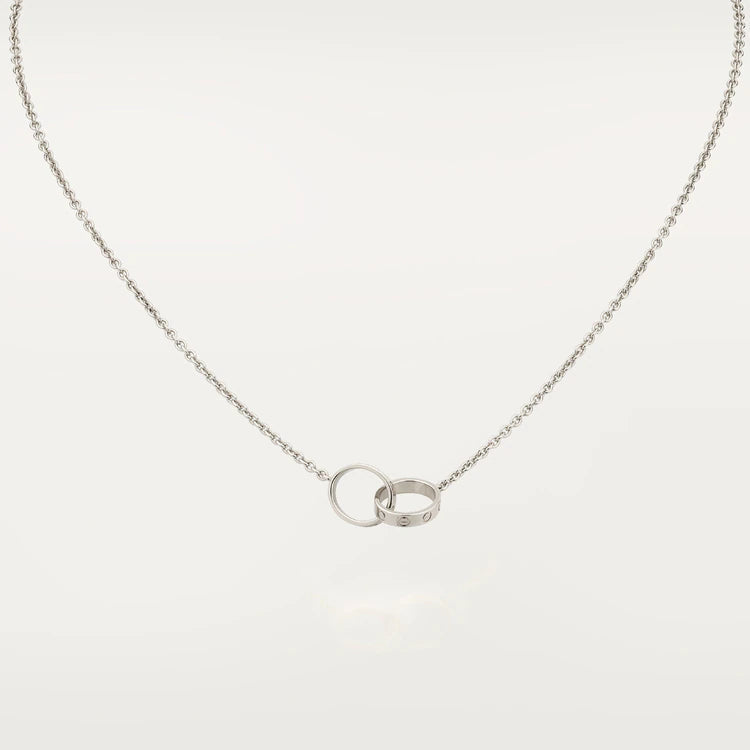 [OrnoraJewelry]LOVE NECKLACE PINK GOLD AND SILVER