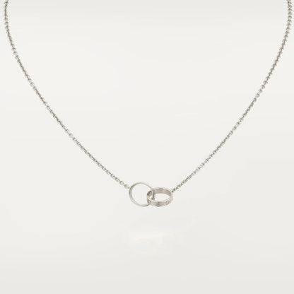 [OrnoraJewelry]LOVE NECKLACE PINK GOLD AND SILVER