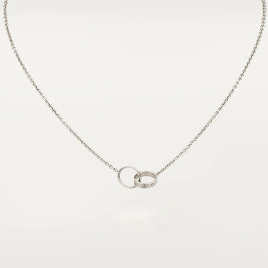 [OrnoraJewelry]LOVE NECKLACE PINK GOLD AND SILVER