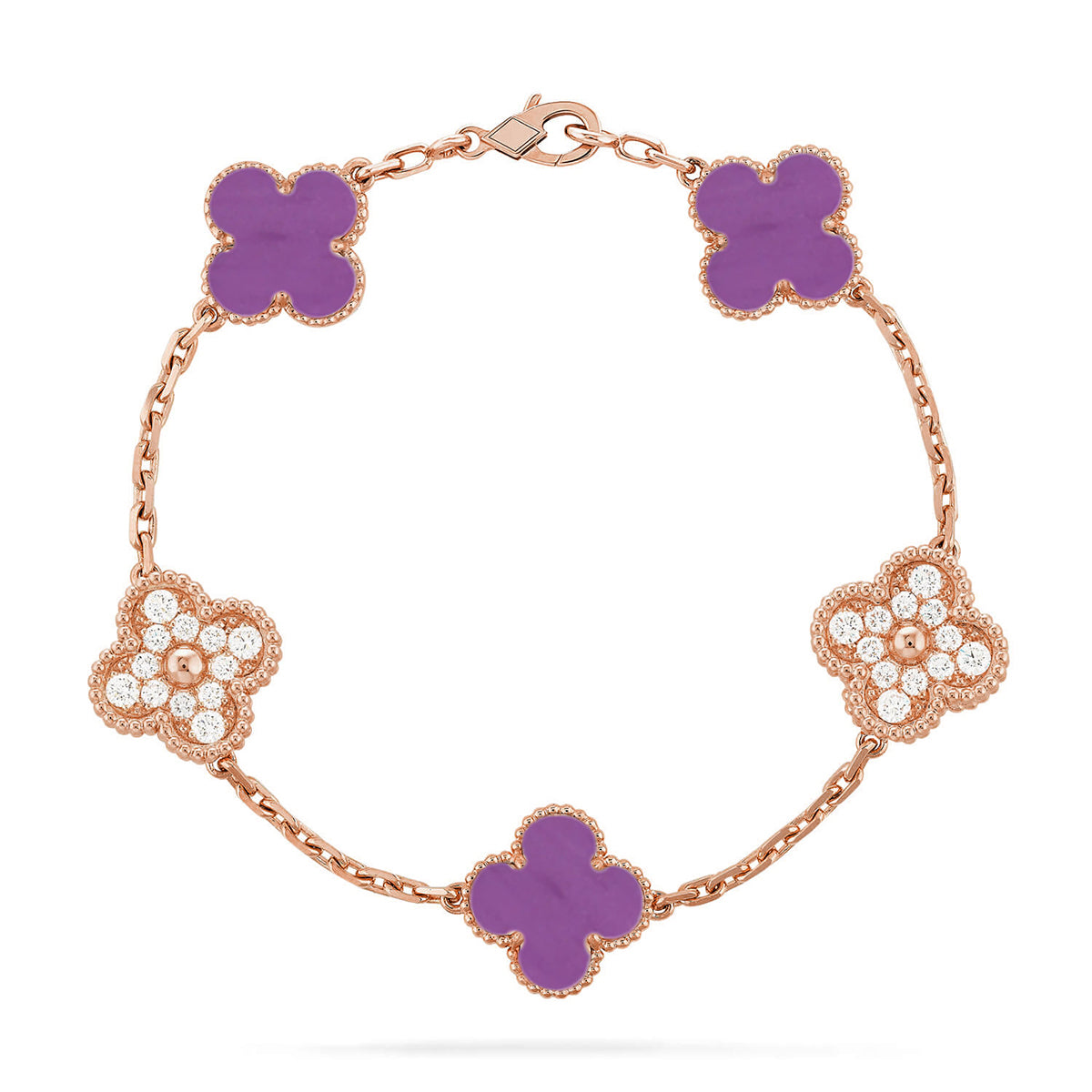 [OrnoraJewelry] CLOVER 5 MOTIF VIOLET BRACELET COLLECTION