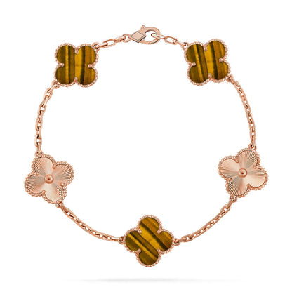 [OrnoraJewelry] CLOVER 5 MOTIFS TIGER EYE BRACELET COLLECTION