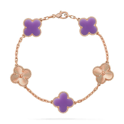 [OrnoraJewelry]CLOVER 5 MOTIF LIGHT PURPLE BRACELET COLLECTION