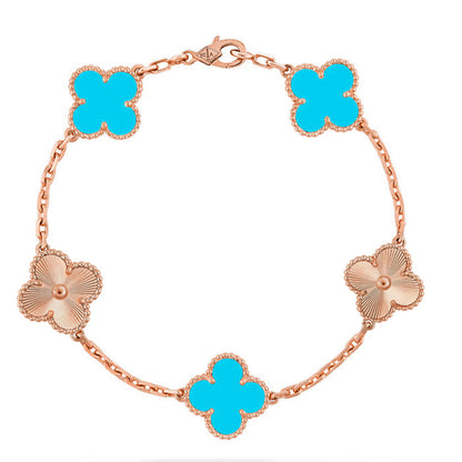 [OrnoraJewelry] CLOVER 5 MOTIF TURQUOISE BRACELET COLLECTION