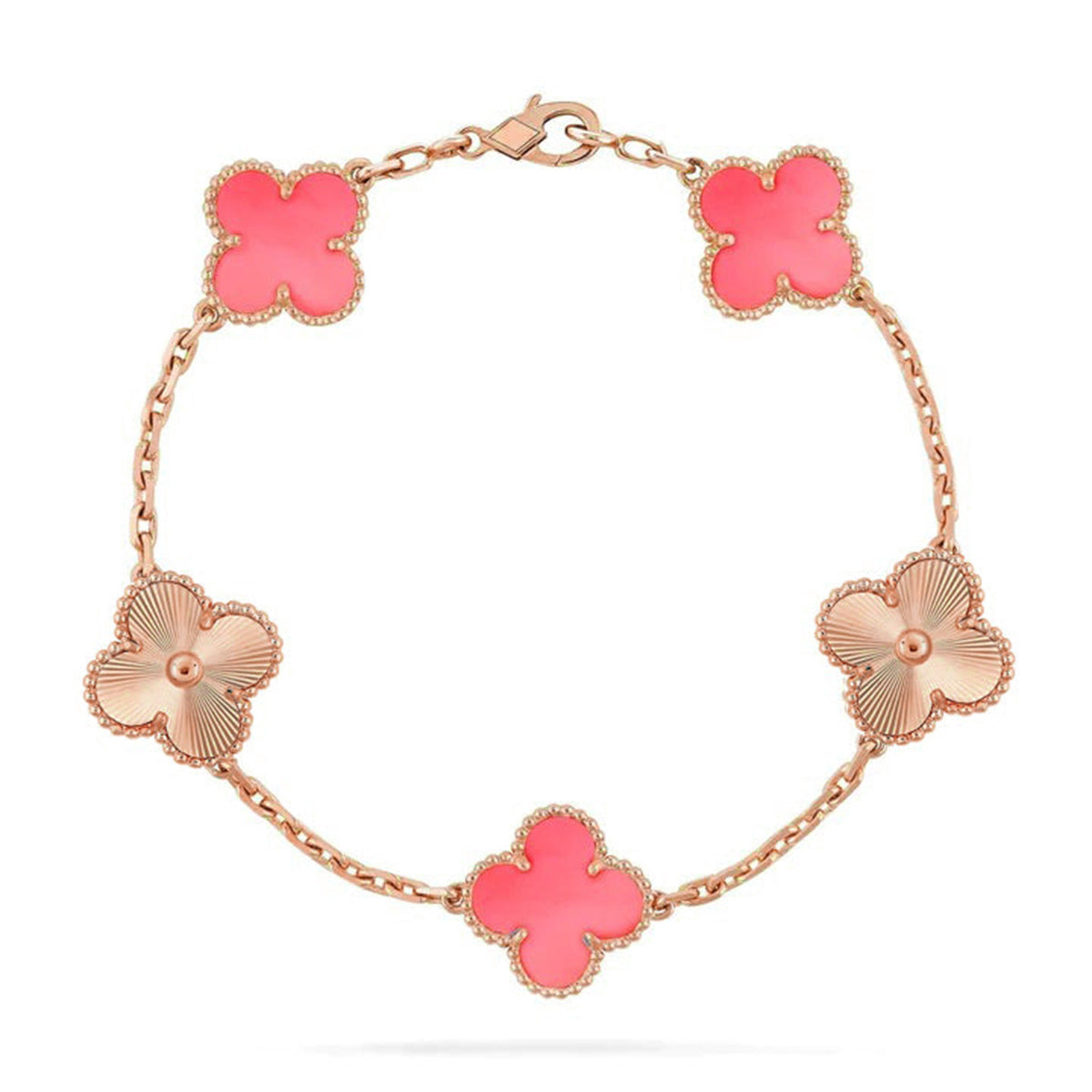 [OrnoraJewelry] CLOVER 5 MOTIFS  PINK MOP BRACELET COLLECTION
