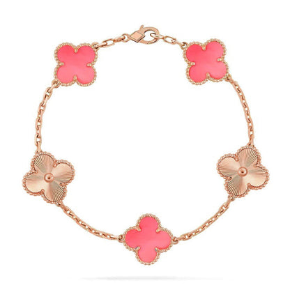 [OrnoraJewelry] CLOVER 5 MOTIFS  PINK MOP BRACELET COLLECTION