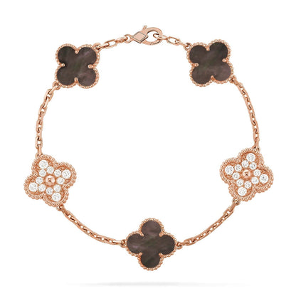 [OrnoraJewelry] CLOVER 5 MOTIF GRAY MOP BRACELET COLLECTION