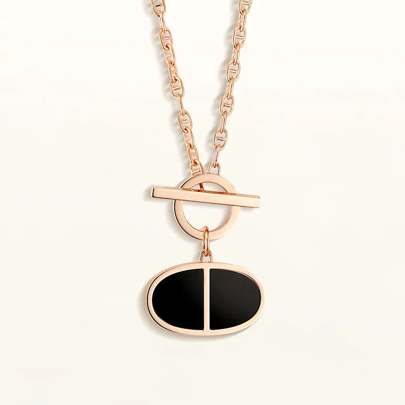 [OrnoraJewelry]CHAINE VERSO BLACK CERAMIC NECKLACE