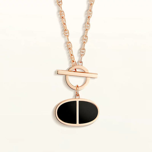 [OrnoraJewelry]CHAINE VERSO BLACK CERAMIC NECKLACE