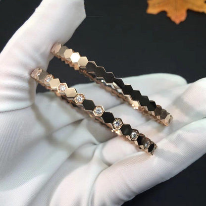 [OrnoraJewelry]BEE LOVE PINK GOLD DIAMOND BRACELET