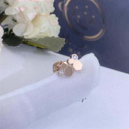 [OrnoraJewelry]BEE LOVE PINK GOLD DIAMOND EARRINGS