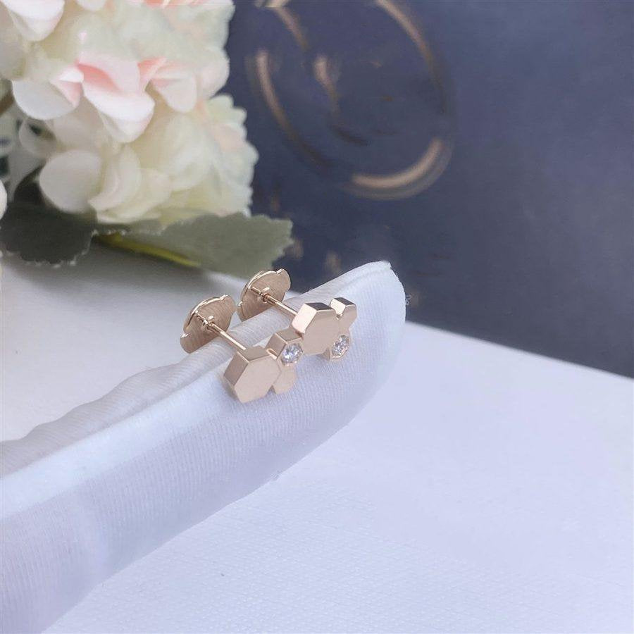 [OrnoraJewelry]BEE LOVE PINK GOLD DIAMOND EARRINGS