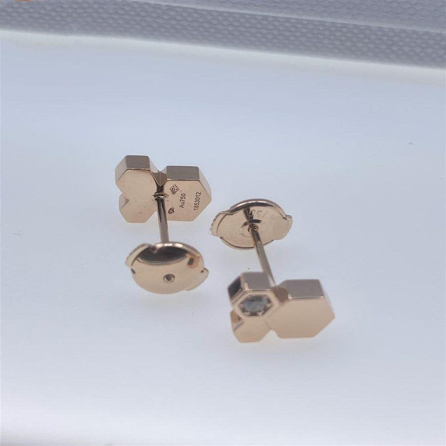 [OrnoraJewelry]BEE LOVE PINK GOLD DIAMOND EARRINGS