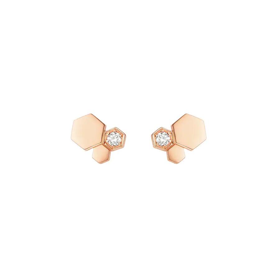 [OrnoraJewelry]BEE LOVE PINK GOLD DIAMOND EARRINGS
