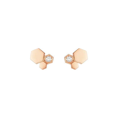 [OrnoraJewelry]BEE LOVE PINK GOLD DIAMOND EARRINGS