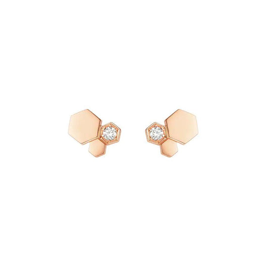 [OrnoraJewelry]BEE LOVE PINK GOLD DIAMOND EARRINGS