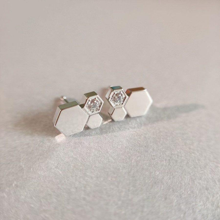 [OrnoraJewelry]BEE LOVE SILVER DIAMOND EARRINGS