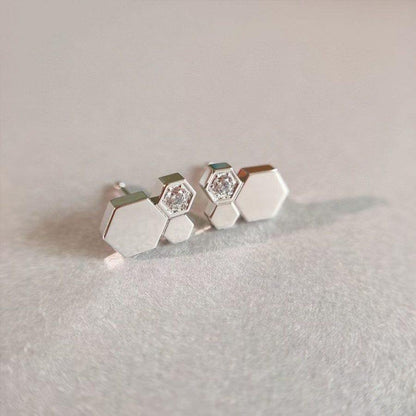 [OrnoraJewelry]BEE LOVE SILVER DIAMOND EARRINGS