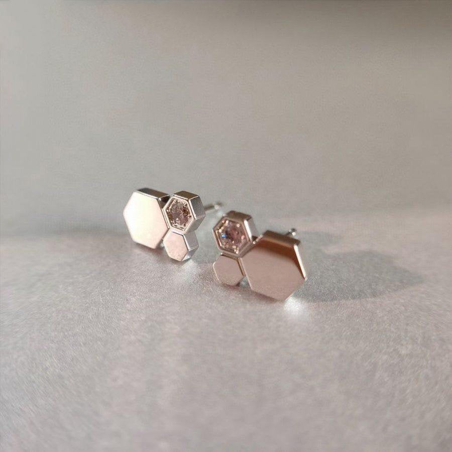 [OrnoraJewelry]BEE LOVE SILVER DIAMOND EARRINGS