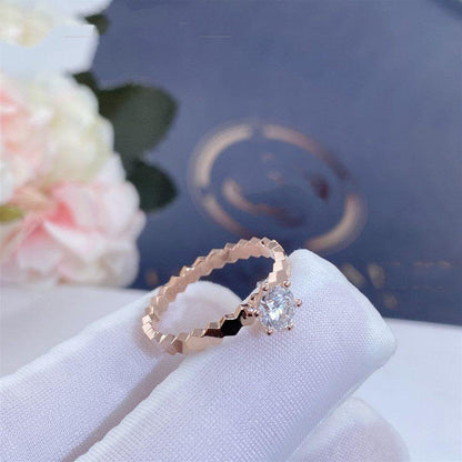[OrnoraJewelry]BEE LOVE RING PINK GOLD 1 DIAMOND