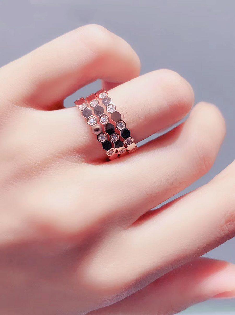 [OrnoraJewelry]BEE LOVE RING PINK GOLD DIAMOND