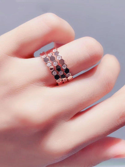 [OrnoraJewelry]BEE LOVE RING PINK GOLD DIAMOND