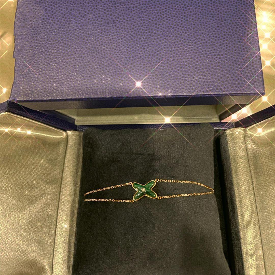 [OrnoraJewelry]JEUX BRACELET MALACHITE PINK GOLD 1 DIAMOND
