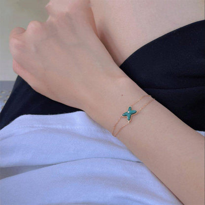 [OrnoraJewelry]JEUX BRACELET MALACHITE PINK GOLD 1 DIAMOND