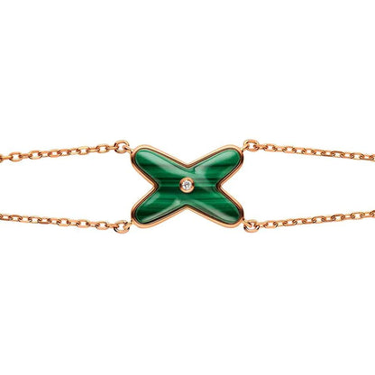 [OrnoraJewelry]JEUX BRACELET MALACHITE PINK GOLD 1 DIAMOND
