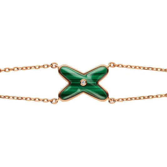[OrnoraJewelry]JEUX BRACELET MALACHITE PINK GOLD 1 DIAMOND
