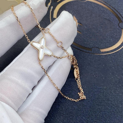 [OrnoraJewelry]JEUX BRACELET WHITE MOP PINK GOLD 1 DIAMOND
