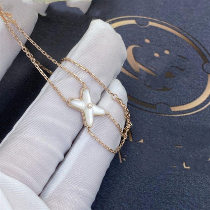 [OrnoraJewelry]JEUX BRACELET WHITE MOP PINK GOLD 1 DIAMOND