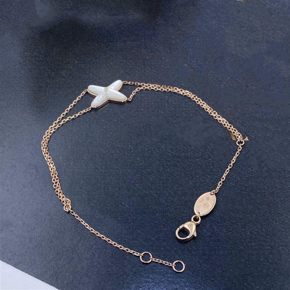 [OrnoraJewelry]JEUX BRACELET WHITE MOP PINK GOLD 1 DIAMOND