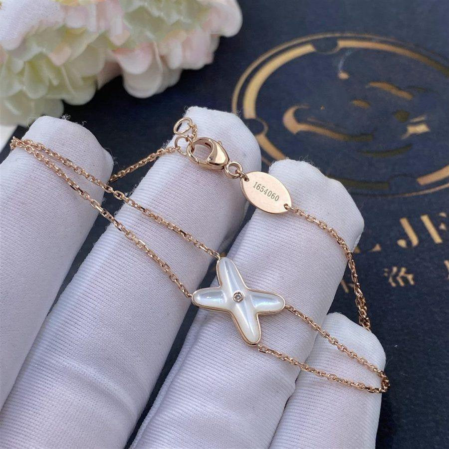 [OrnoraJewelry]JEUX BRACELET WHITE MOP PINK GOLD 1 DIAMOND