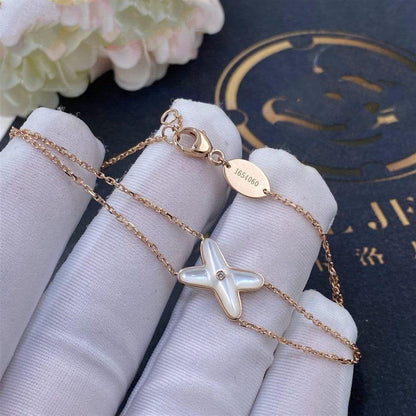 [OrnoraJewelry]JEUX BRACELET WHITE MOP PINK GOLD 1 DIAMOND