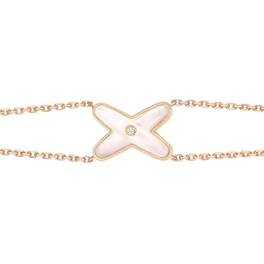[OrnoraJewelry]JEUX BRACELET WHITE MOP PINK GOLD 1 DIAMOND