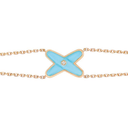 [OrnoraJewelry]JEUX BRACELET TURQUOISE PINK GOLD 1 DIAMOND